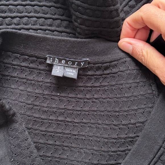 Theory Knit Rortie A-Line Mini Shirt in Black Size Small - Picture 3 of 3